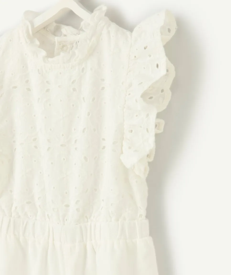 Combinaison bébé fille broderie blanche