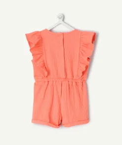 Combinaison bébé fille corail à volants