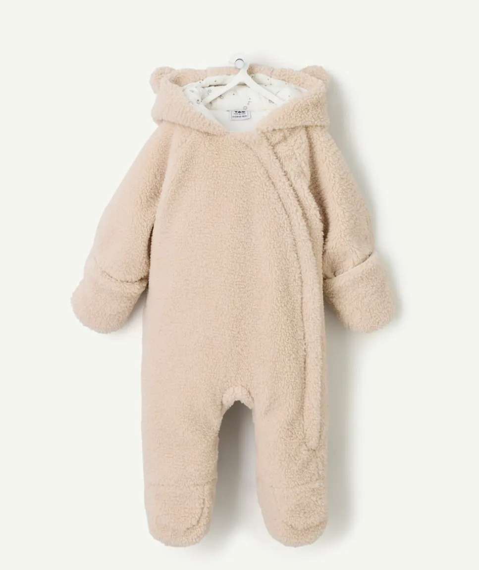 Combinaison bébé fille en sherpa beige