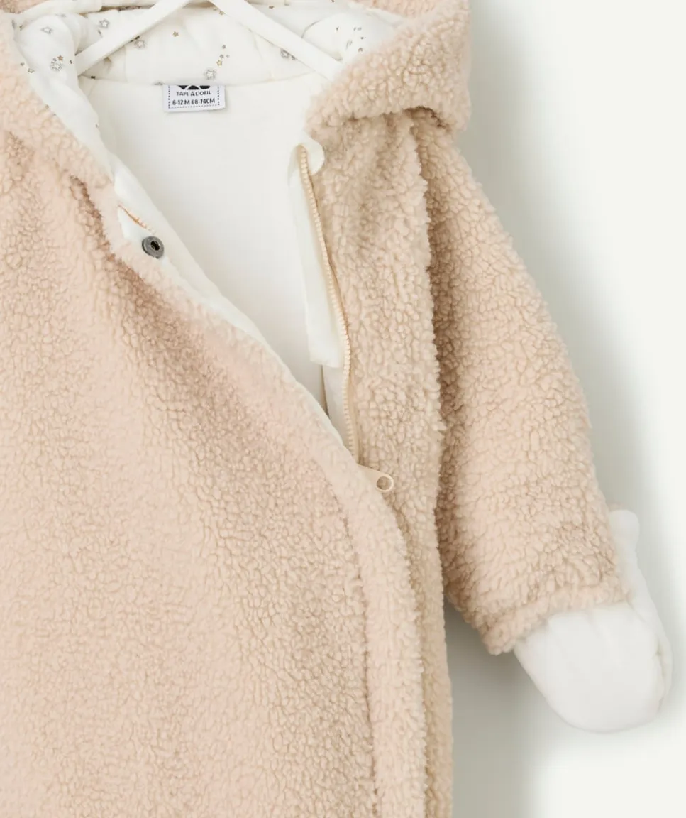 Combinaison bébé fille en sherpa beige