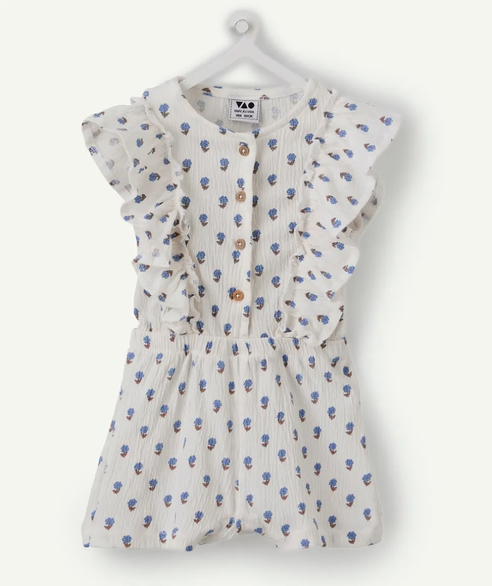 Combinaison bébé fille imprimée fleurs