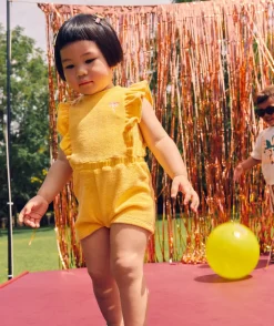 Combinaison bébé fille orange éponge