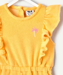 Combinaison bébé fille orange éponge