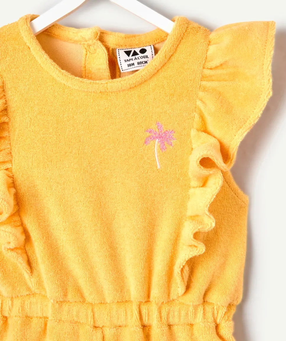 Combinaison bébé fille orange éponge