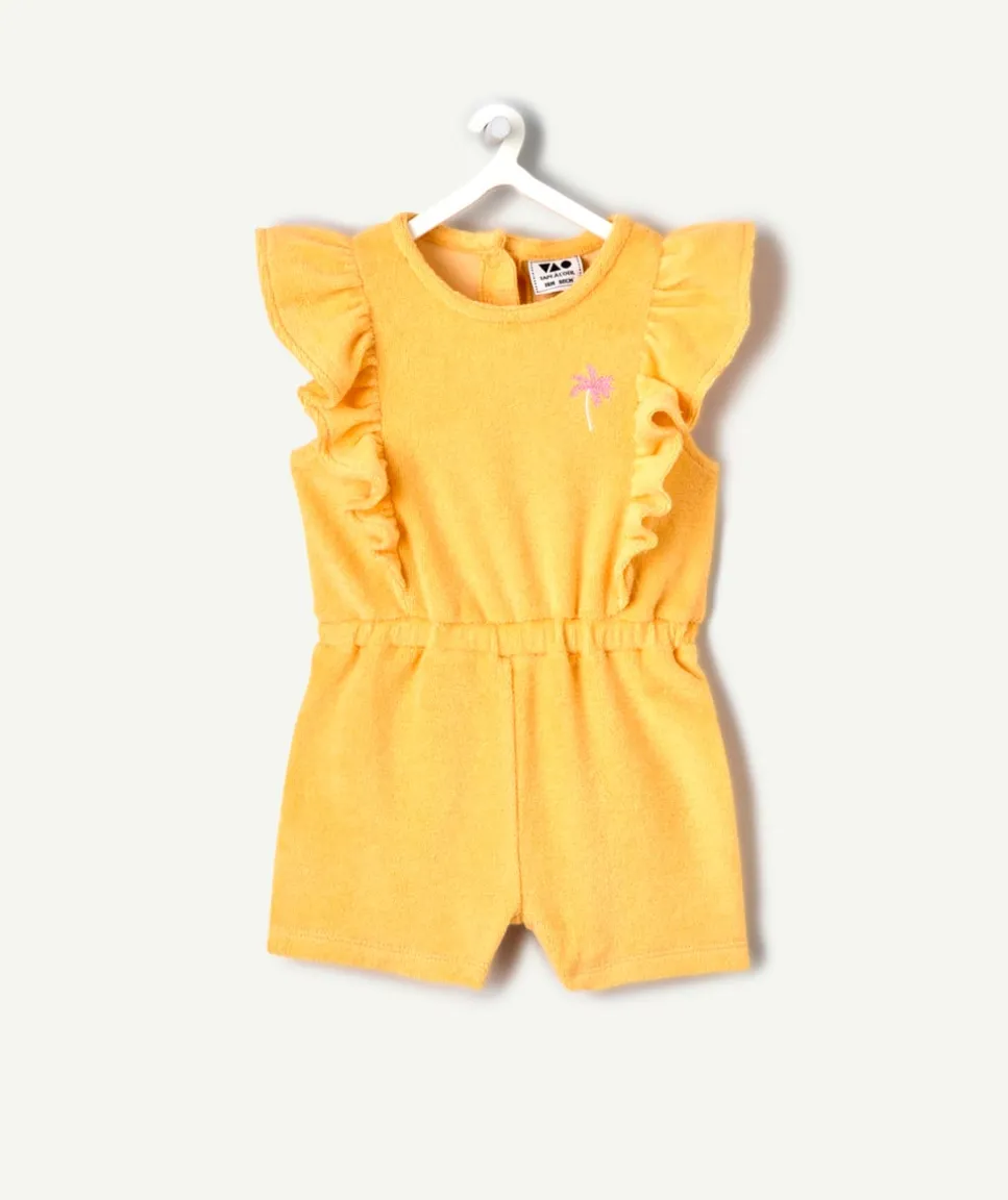 Combinaison bébé fille orange éponge