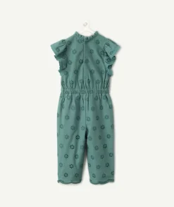 Combinaison bébé fille vert broderie