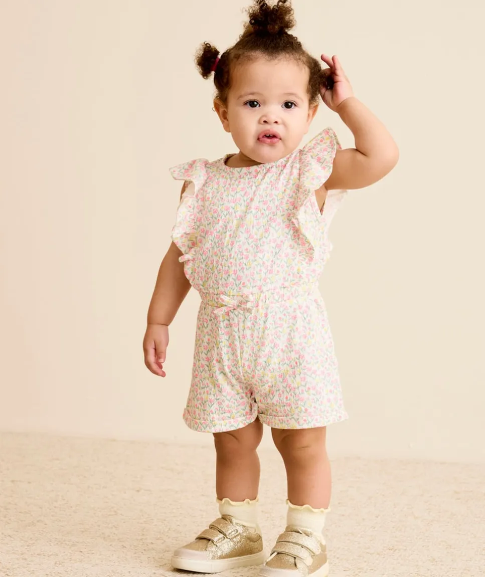 Combinaison bébé fillé imprimé floral