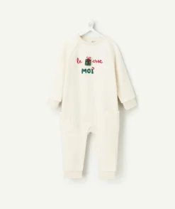 Combinaison bébé garçon crème imprimé message