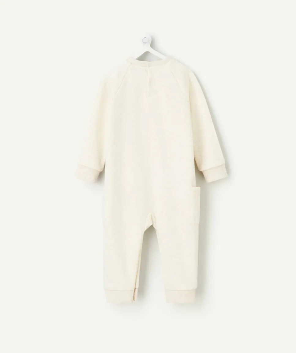 Combinaison bébé garçon crème imprimé message