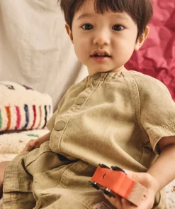 Combinaison courte bébé garçon kaki