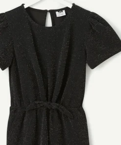 Combinaison fille noire à paillettes