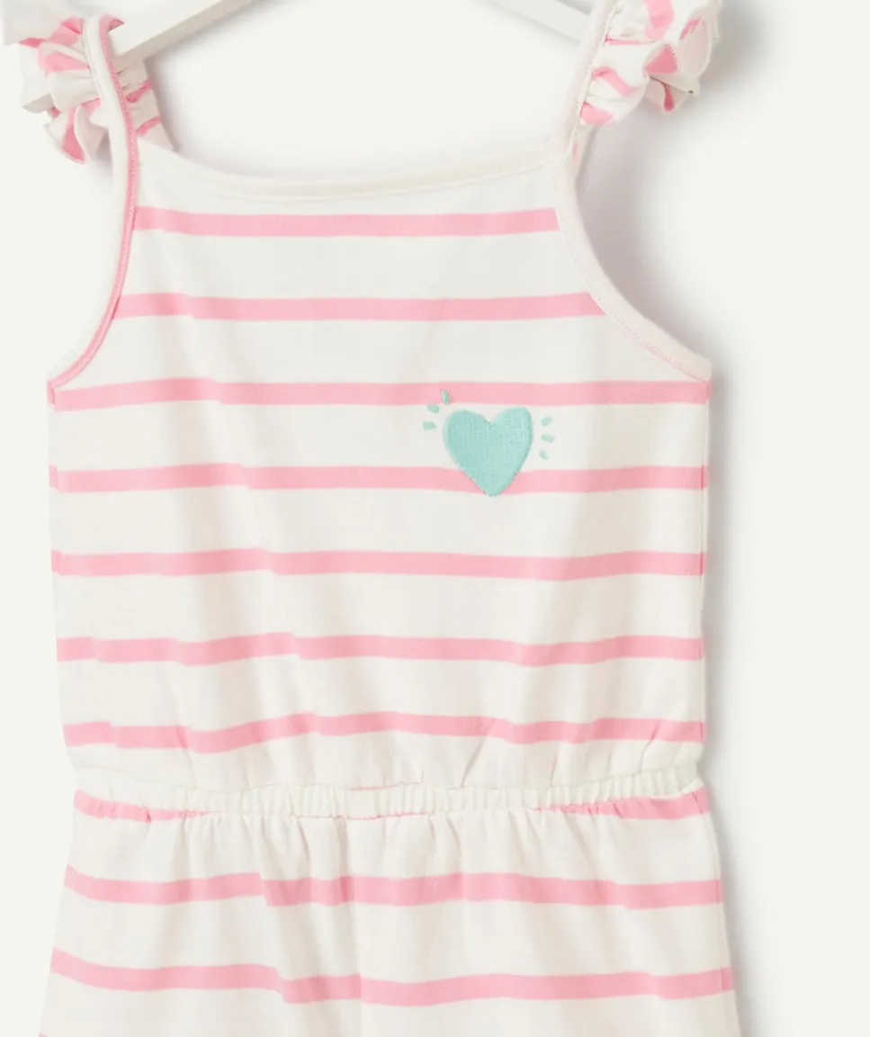 Combishort bébé fille avec volants et détails ajourés