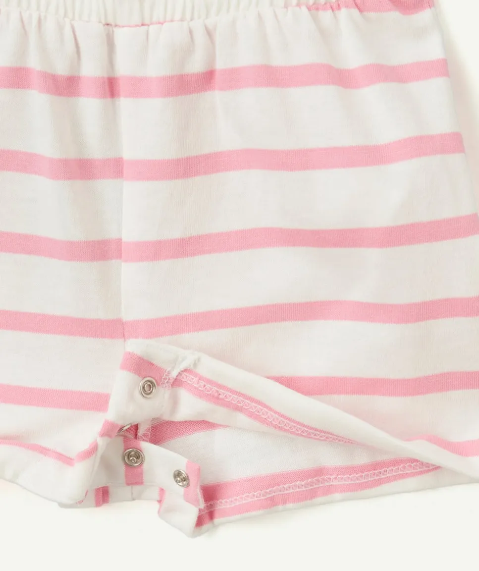 Combishort bébé fille avec volants et détails ajourés