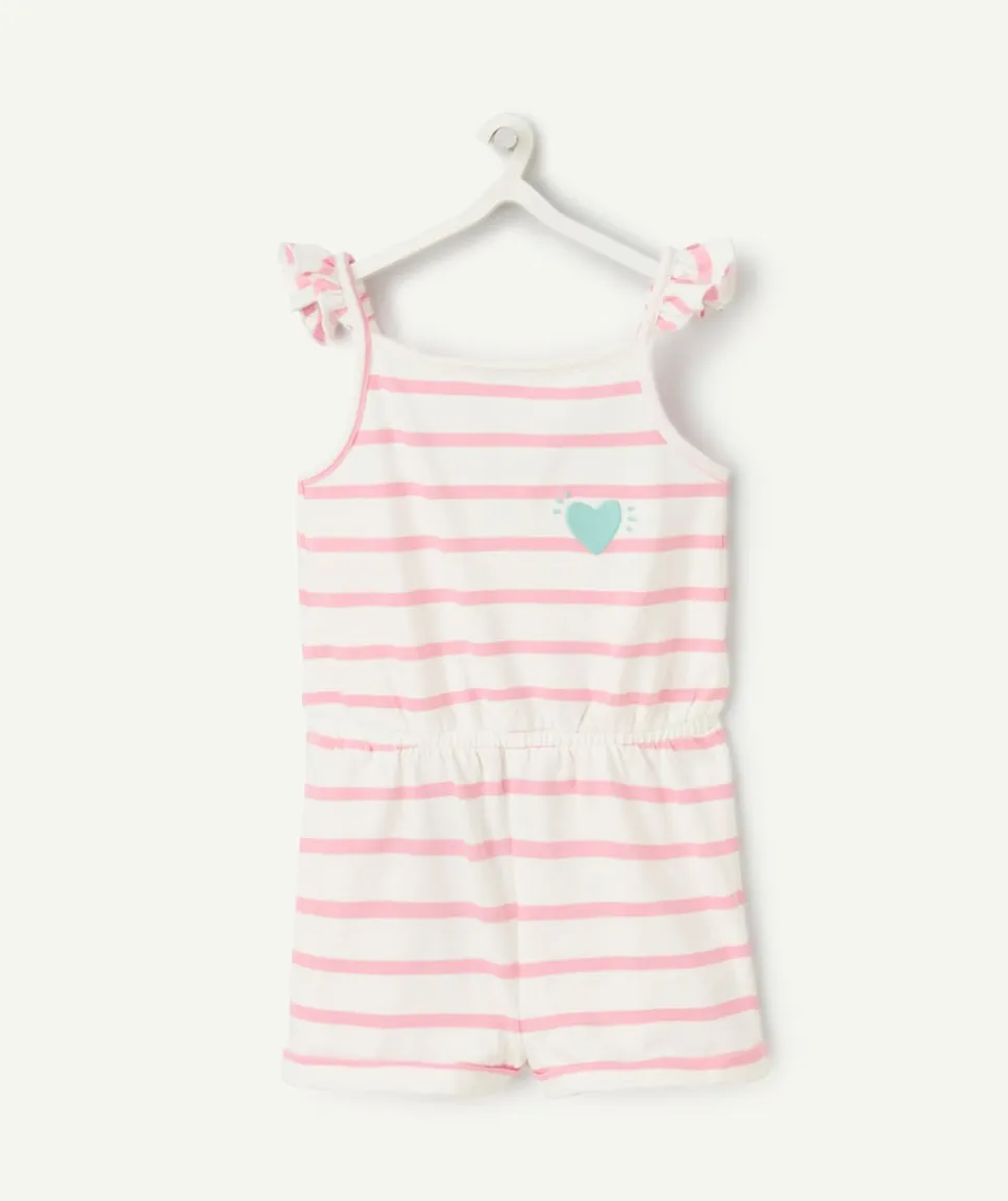 Combishort bébé fille avec volants et détails ajourés