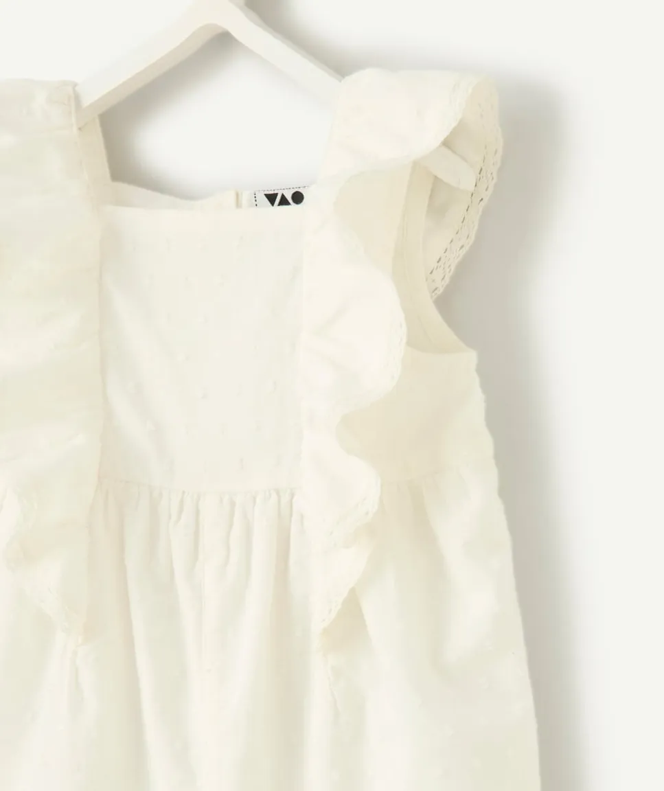 Combishort bébé fille blanche à volants
