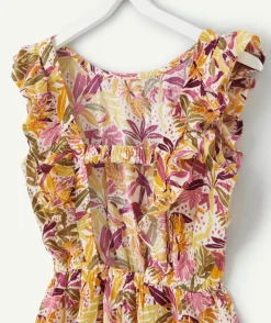 Combishort fille imprimé floral volants