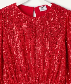 Combishort fille paillettes rouge