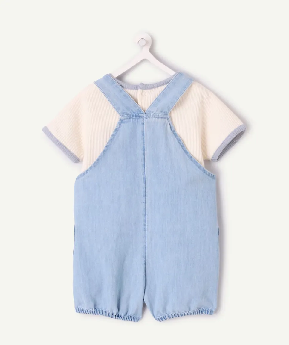Combishort naissance garçon denim