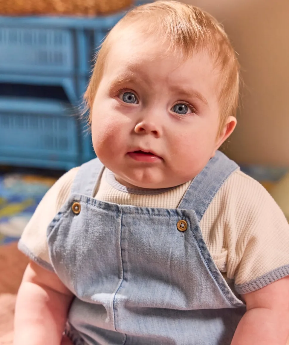 Combishort naissance garçon denim