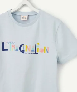 Cosmic vibes - t-shirt bleu poisson en coton bio enfant