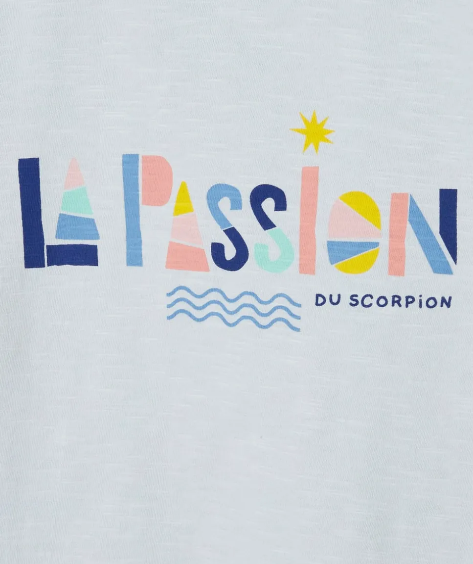 Cosmic vibes - t-shirt bleu scorpion en coton bio enfant