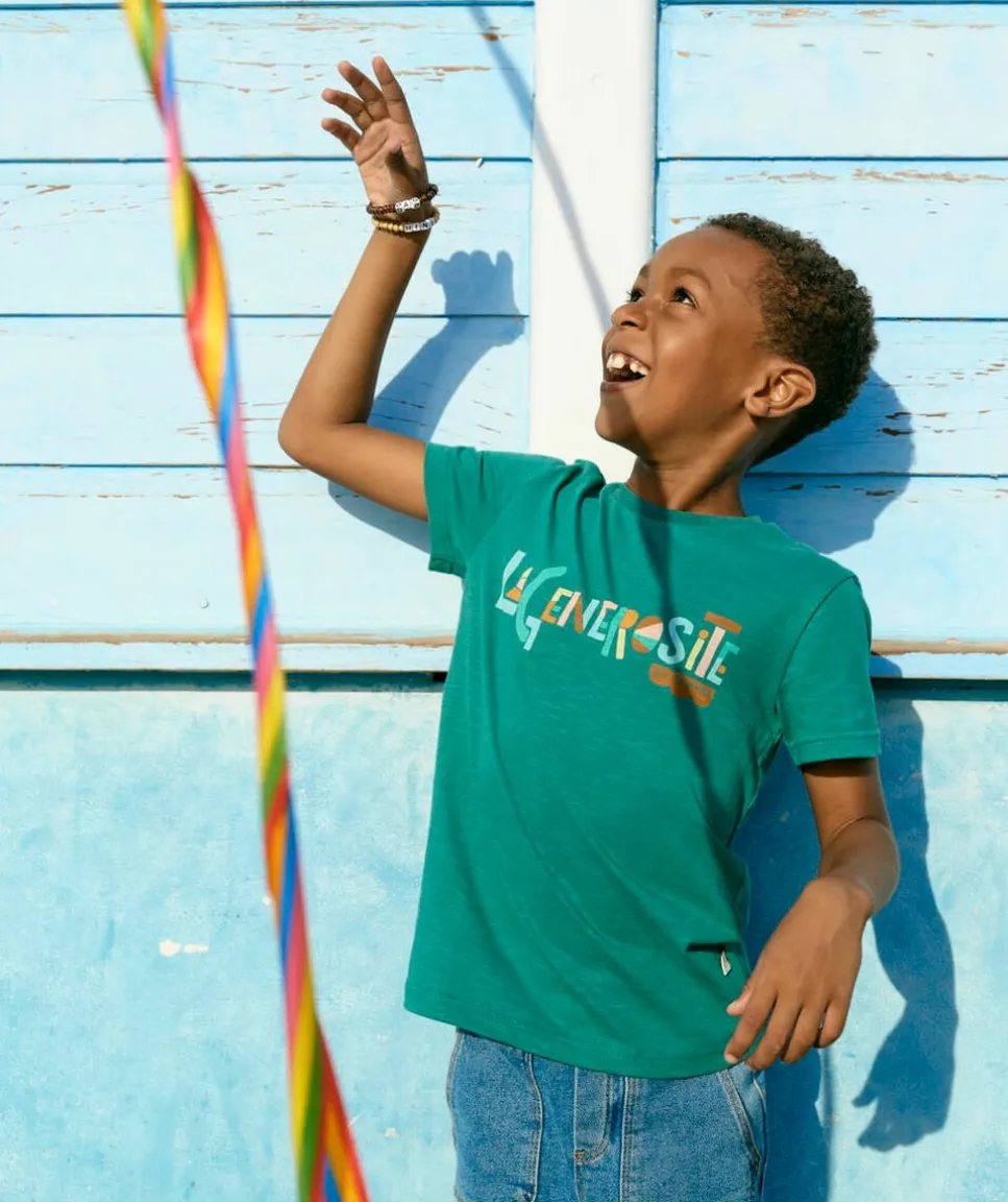 Cosmic vibes - t-shirt vert taureau en coton bio enfant