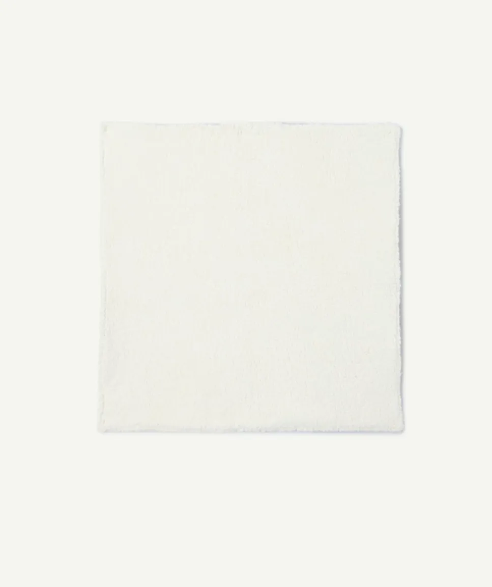 Couverture effet sherpa blanc et marron réversible