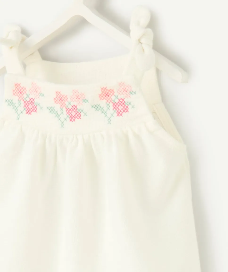 Débardeur bébé fille broderies fleuries