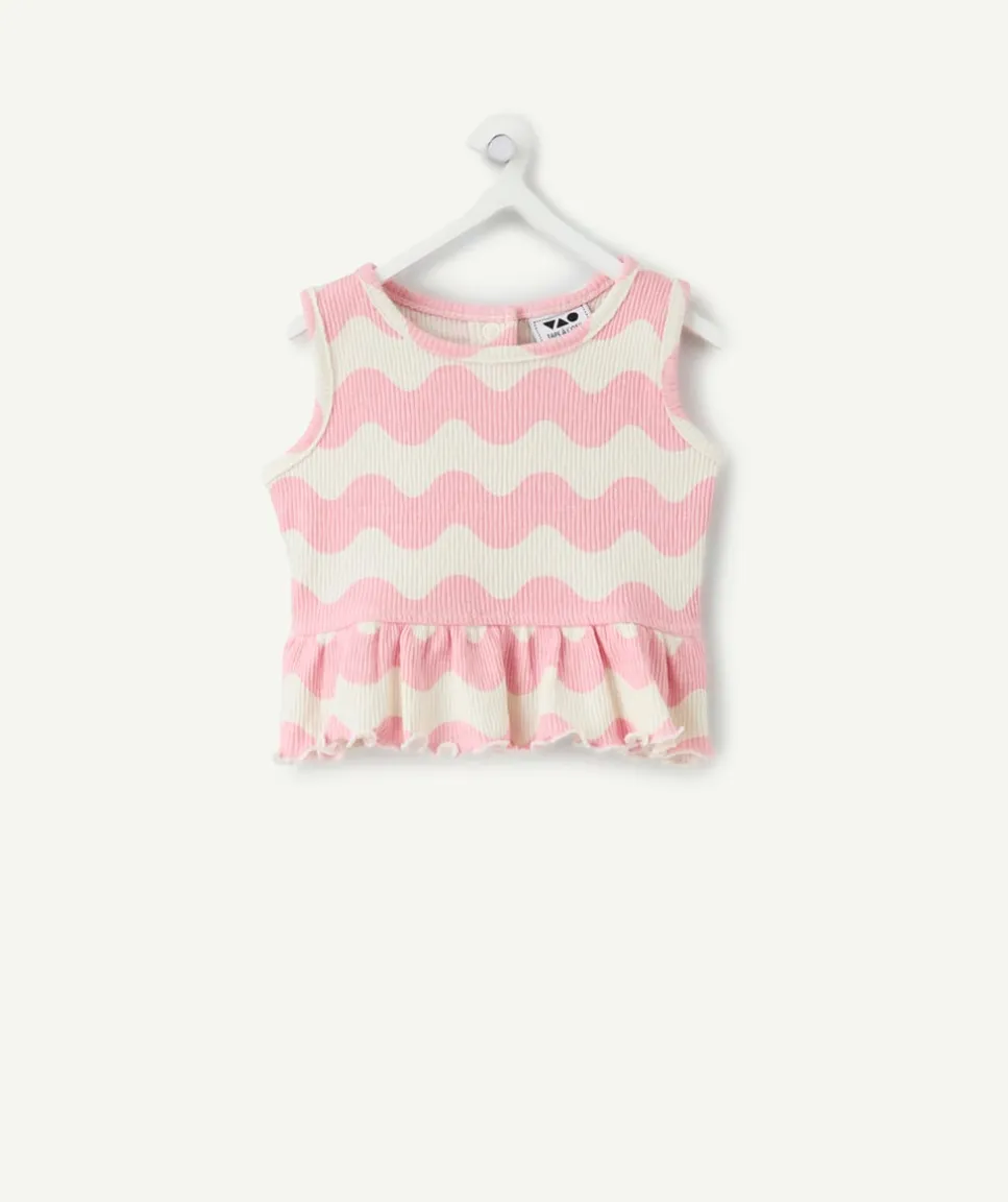 Débardeur bébé fille rose à volants