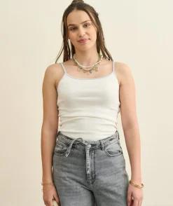 Débardeur fille cintré blanc