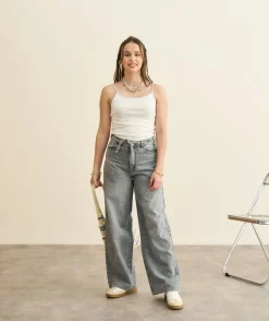 Débardeur fille cintré blanc