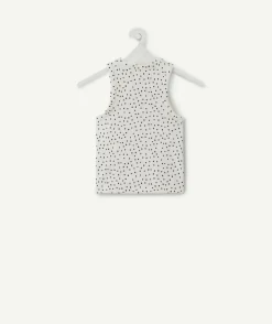 Débardeur fille cintré à pois