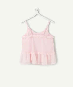 Débardeur fille droit voile rose