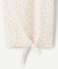 Débardeur fille imprimé floral noué