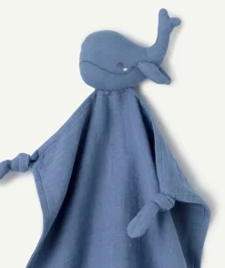 Doudou bébé garçon baleine bleu