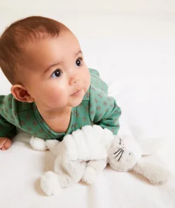 Doudou lapin gris en rembourrage recyclé
