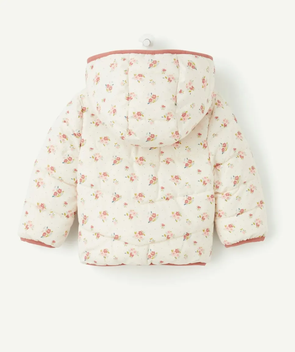 Doudoune bébé fille réversible imprimé fleuri