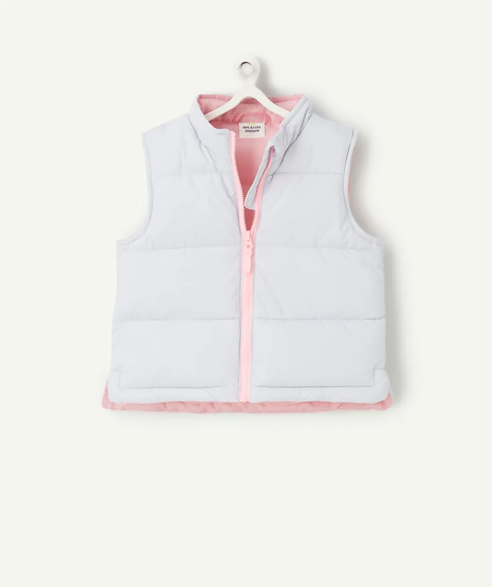 Doudoune sans manches bébé fille en rembourrage recyclé mauve
