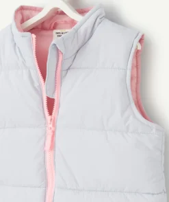 Doudoune sans manches bébé fille en rembourrage recyclé mauve