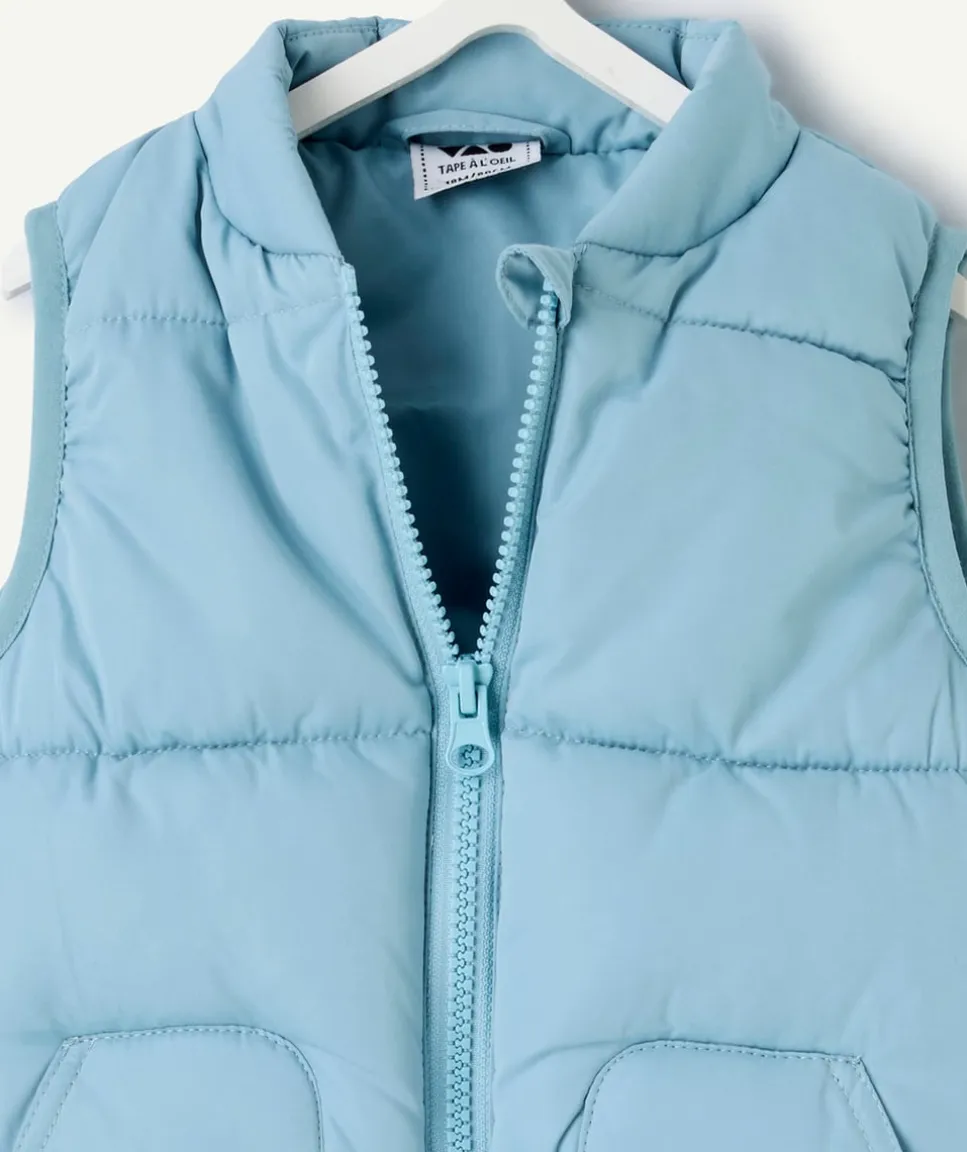 Doudoune sans manches bébé garçon bleu à fermeture zip