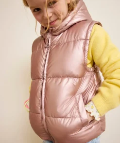 Doudoune sans manches fille rose