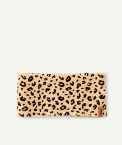Echarpe bébé fille imprimé léopard beige