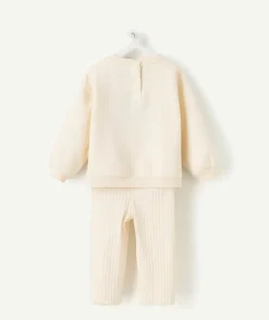 Ensemble bébé fille écru message léopard