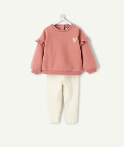 Ensemble bébé fille rose et écru