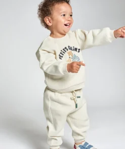 Ensemble bébé garçon écru broderie ours
