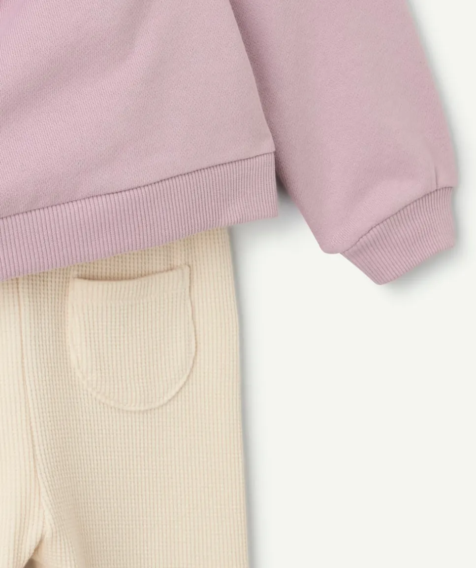 Ensemble bébé garçon violet et écru