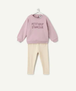 Ensemble bébé garçon violet et écru