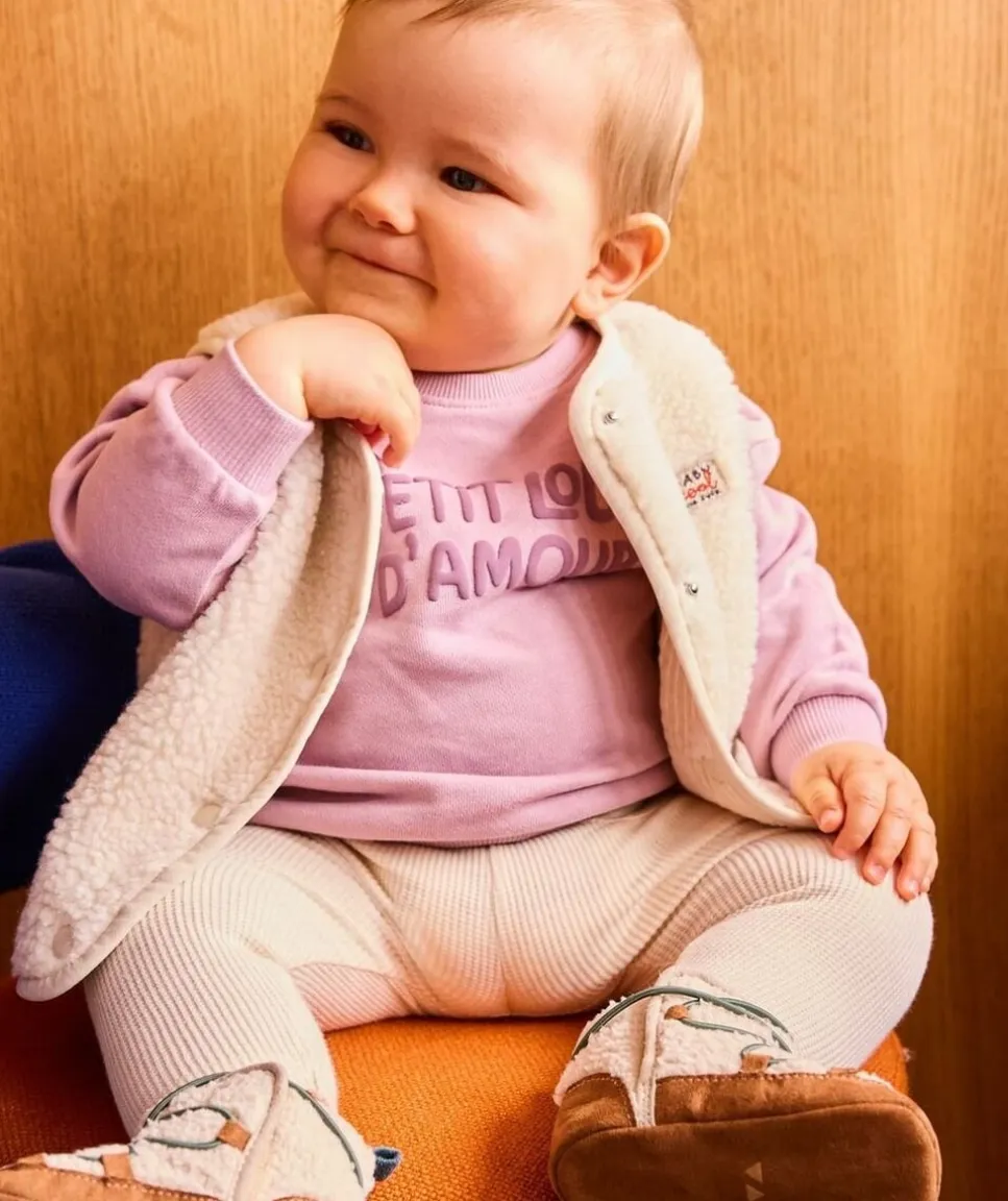 Ensemble bébé garçon violet et écru