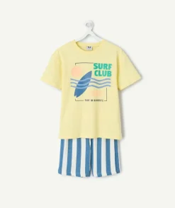Ensemble garçon coton jaune imprimé