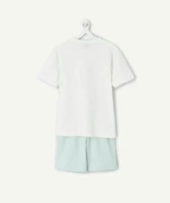 Ensemble garçon imprimé blanc et vert